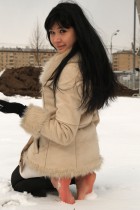 Chilly Feet - girls barefoot on snow.